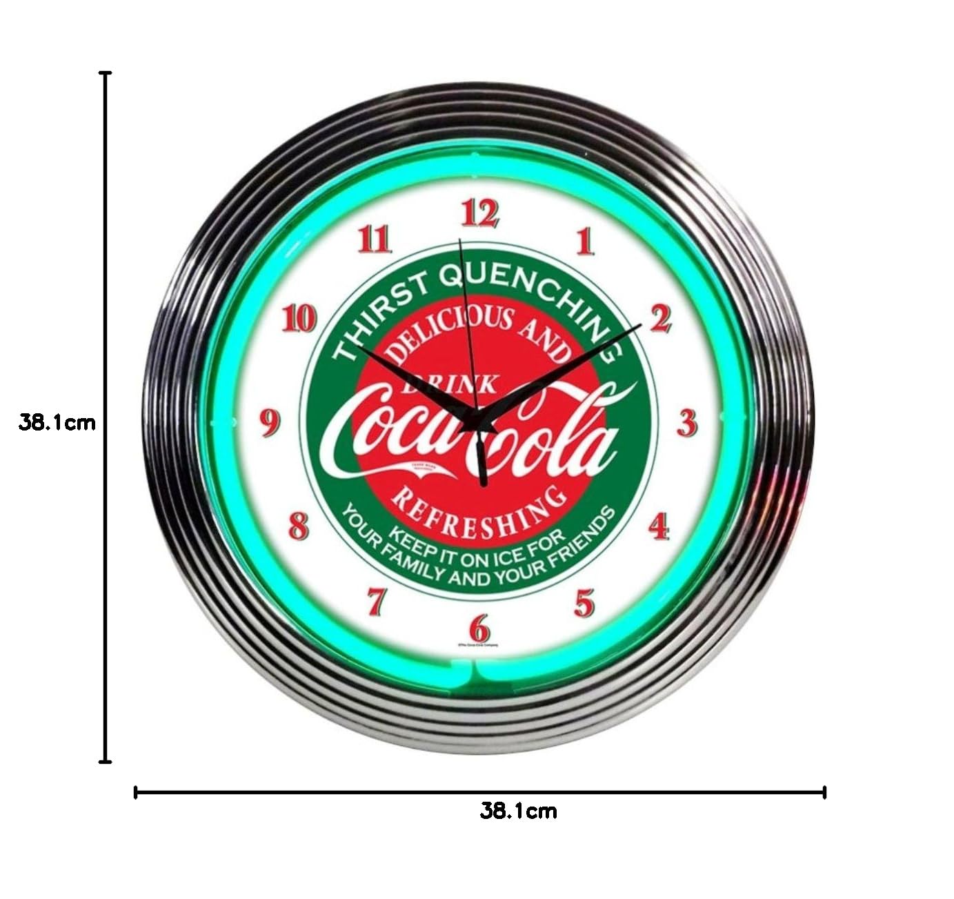 Neonetics Drinks Coca Cola Evergreen Neon Wall Clock, 15
